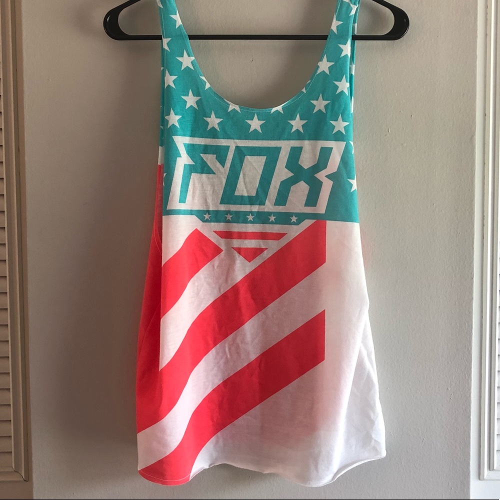 NWOT Fox Red white & blue (America) tank